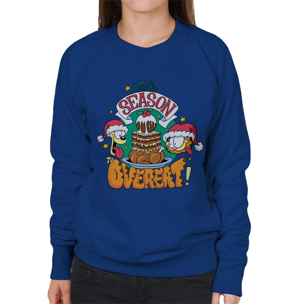 Garfield Christmas Tis The Season To Overeat Women's Sweatshirt-ALL + EVERY