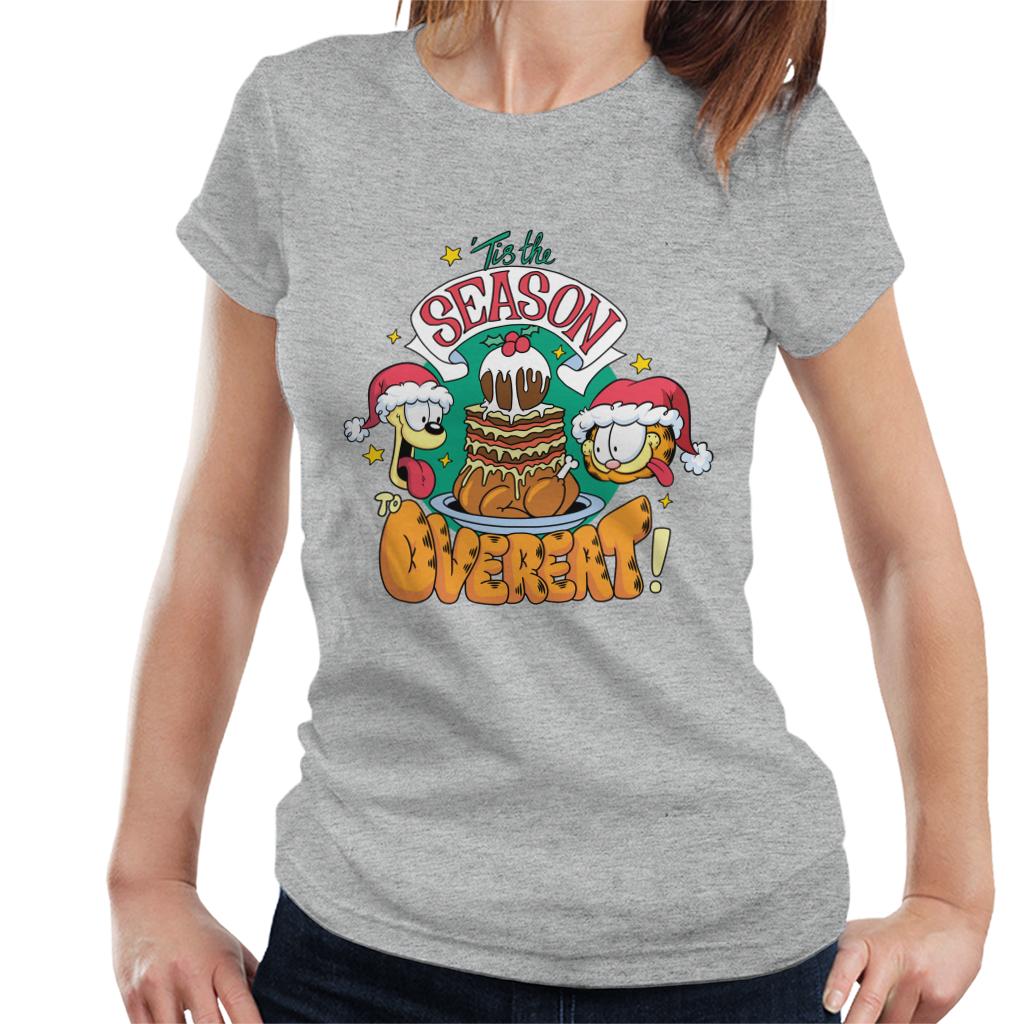 Garfield Christmas Tis The Season To Overeat Women's T-Shirt-ALL + EVERY