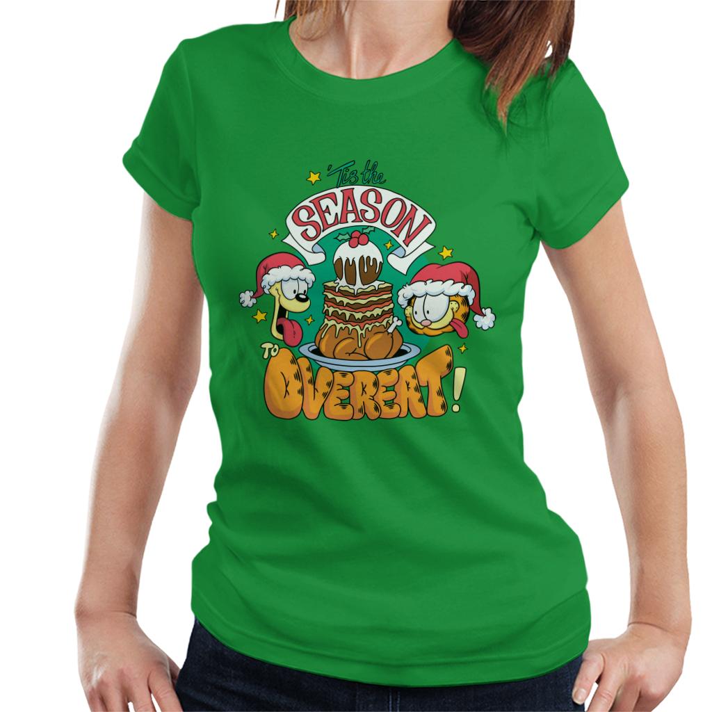 Garfield Christmas Tis The Season To Overeat Women's T-Shirt-ALL + EVERY