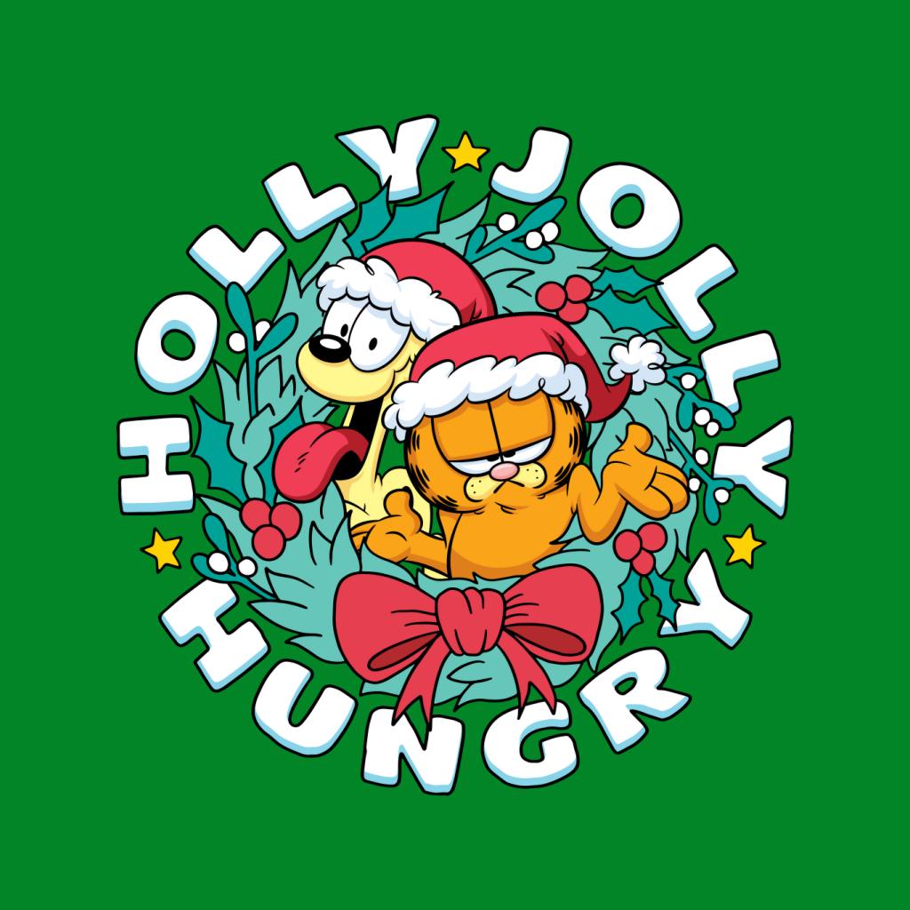 Garfield Christmas Holly Jolly Hungry Men's T-Shirt-ALL + EVERY