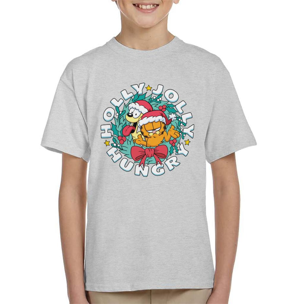 Garfield Christmas Holly Jolly Hungry Kid's T-Shirt-ALL + EVERY