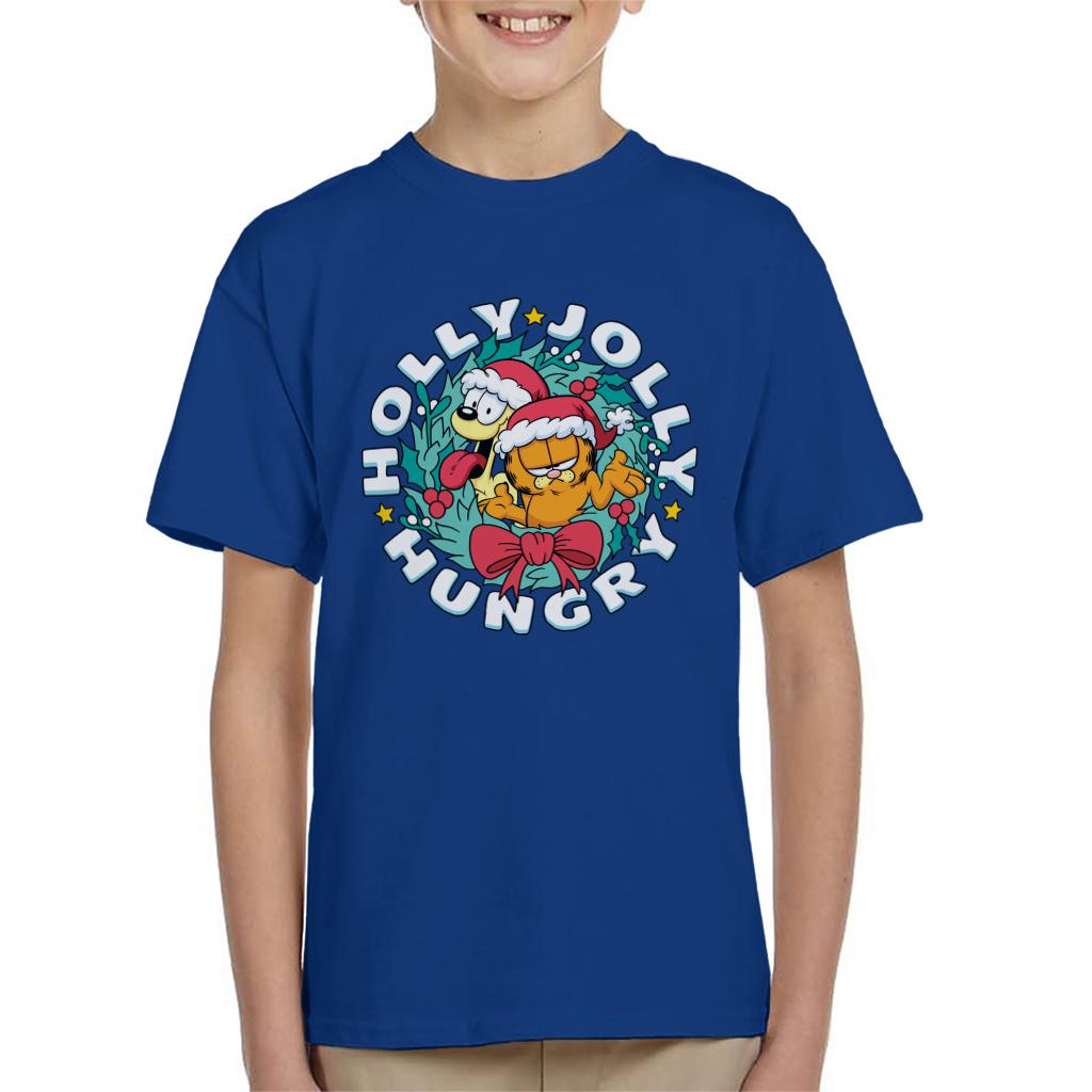 Garfield Christmas Holly Jolly Hungry Kid's T-Shirt-ALL + EVERY