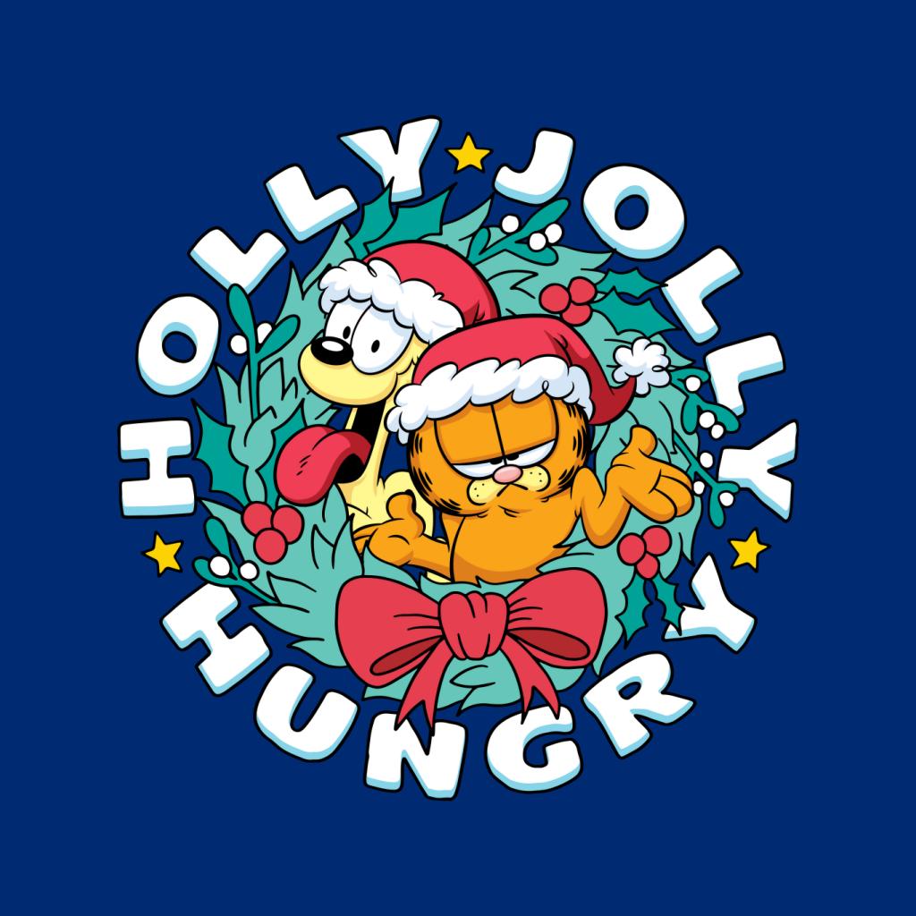 Garfield Christmas Holly Jolly Hungry Men's Sweatshirt-ALL + EVERY