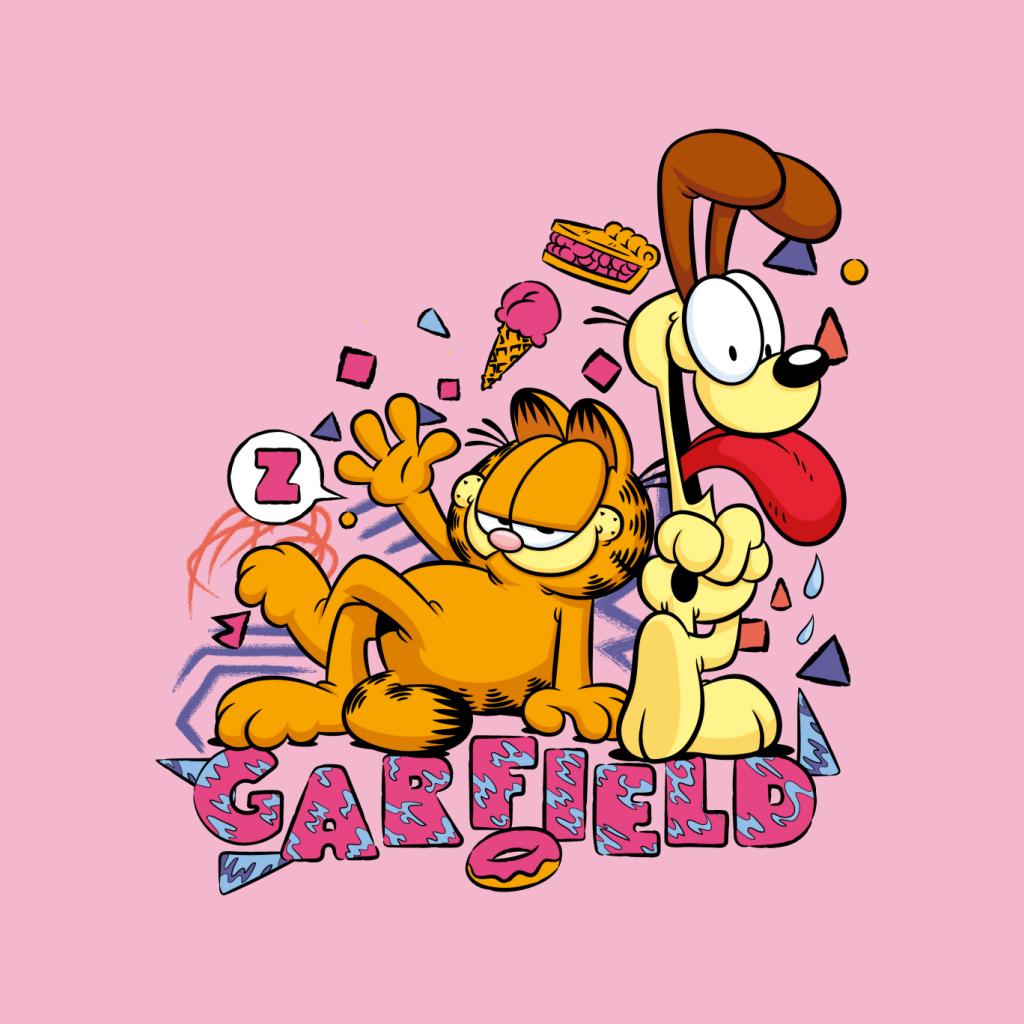 Garfield And Odie Retro 90s Snack Art Kid's T-Shirt-ALL + EVERY