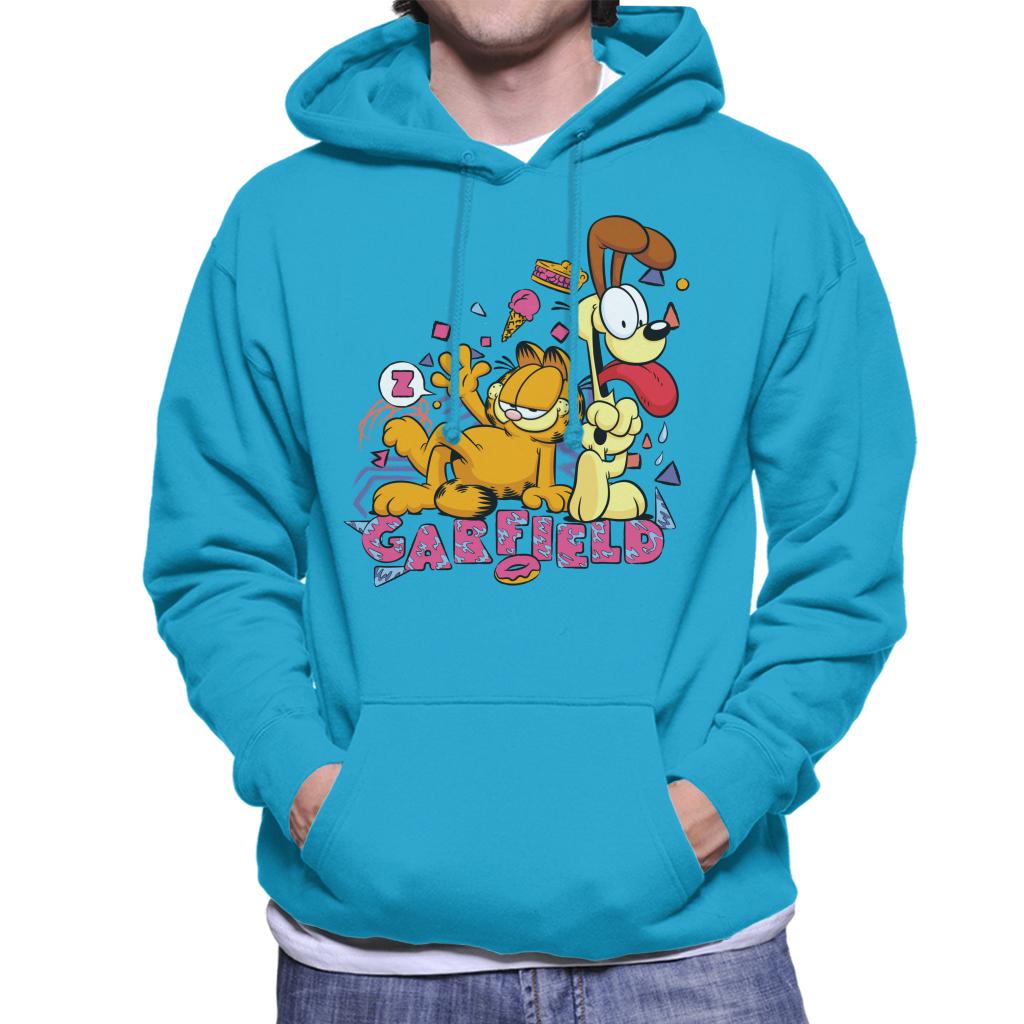 Garfield And Odie Retro 90s Snack Art Men's Hooded Sweatshirt-ALL + EVERY