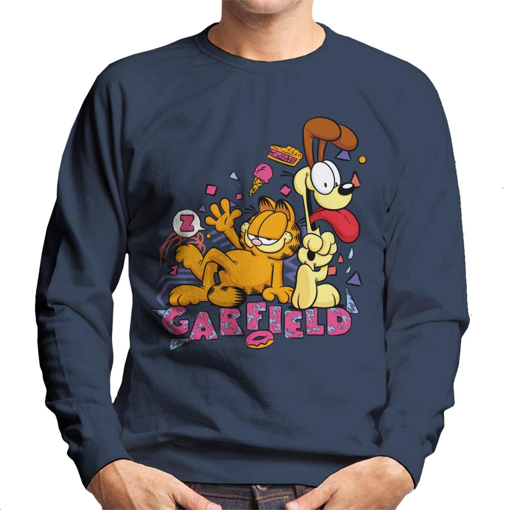 Garfield And Odie Retro 90s Snack Art Men's Sweatshirt-ALL + EVERY