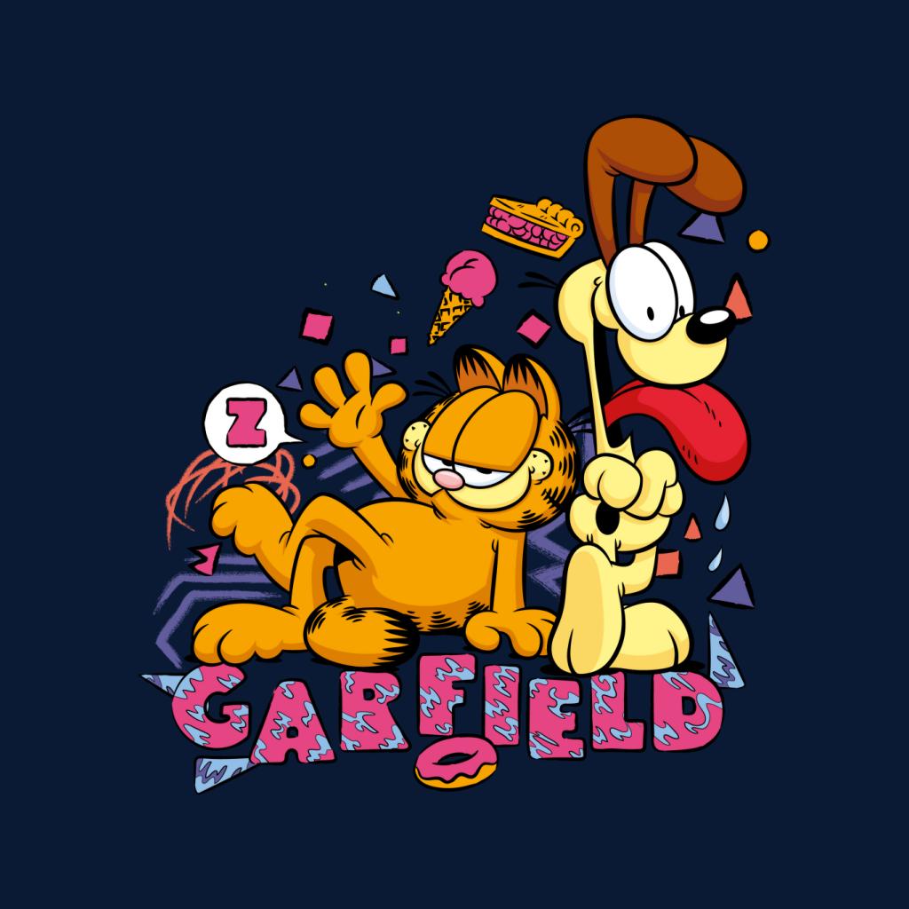 Garfield And Odie Retro 90s Snack Art Men's T-Shirt-ALL + EVERY