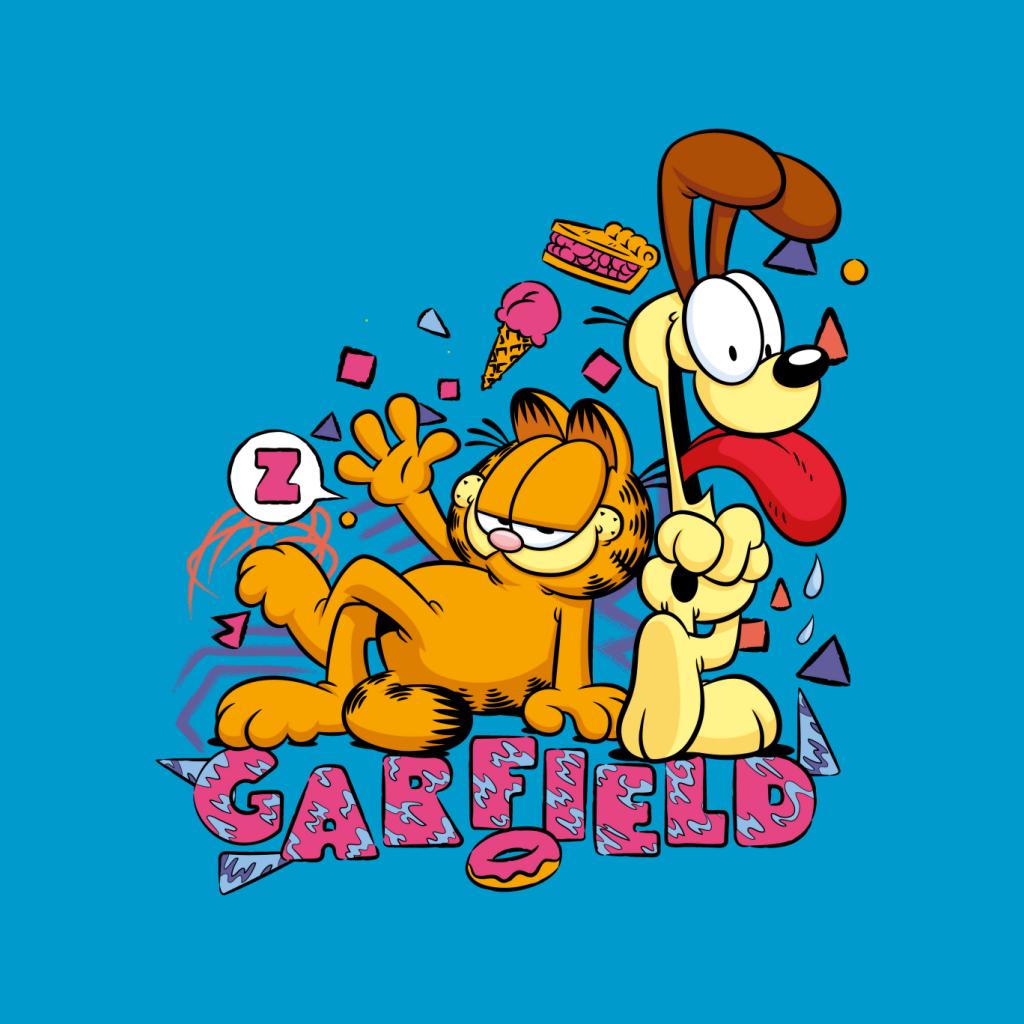 Garfield And Odie Retro 90s Snack Art Kid's T-Shirt-ALL + EVERY
