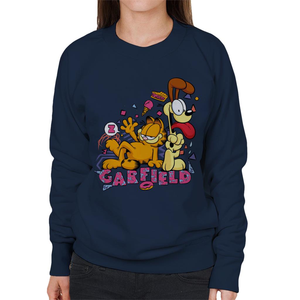 Garfield And Odie Retro 90s Snack Art Women's Sweatshirt-ALL + EVERY