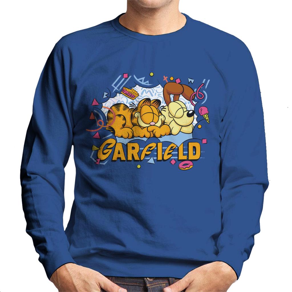 Garfield And Odie Napping Retro 90s Men's Sweatshirt-ALL + EVERY