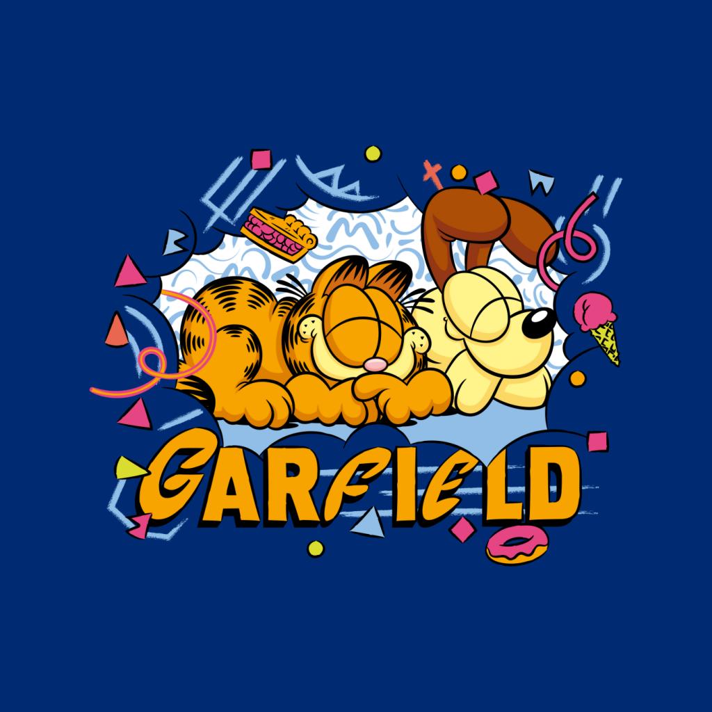 Garfield And Odie Napping Retro 90s Men's T-Shirt-ALL + EVERY