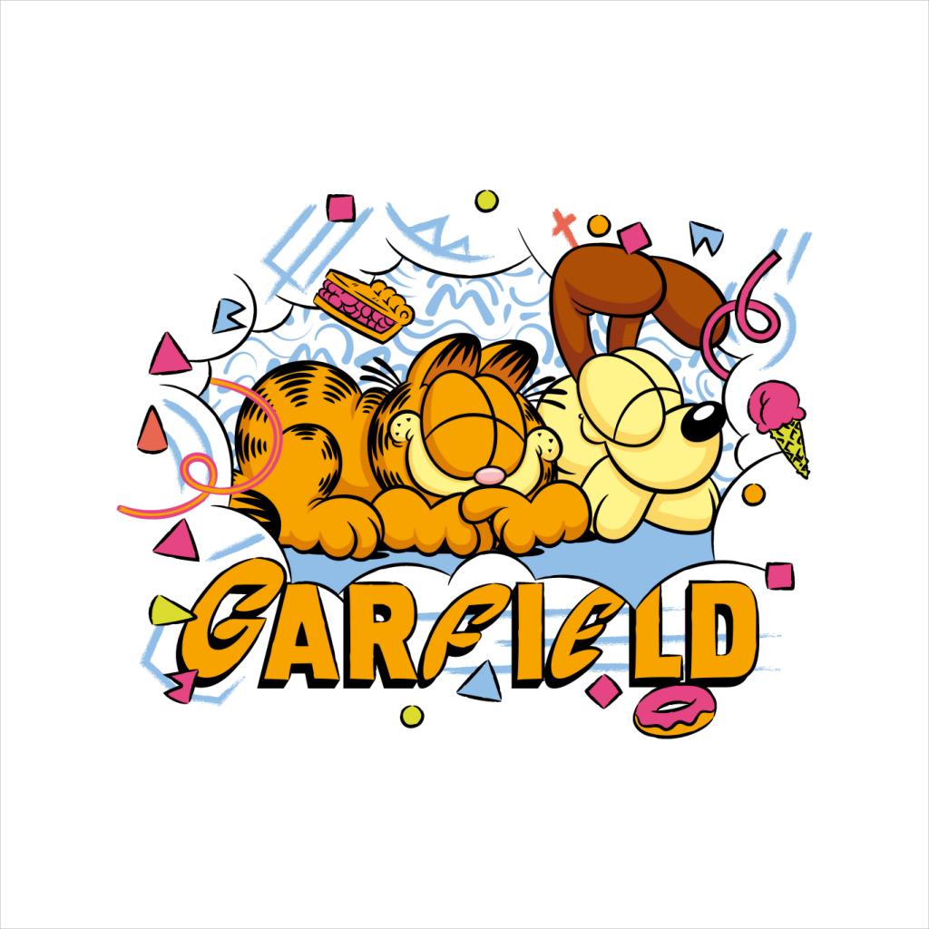 Garfield And Odie Napping Retro 90s Men's Hooded Sweatshirt-ALL + EVERY