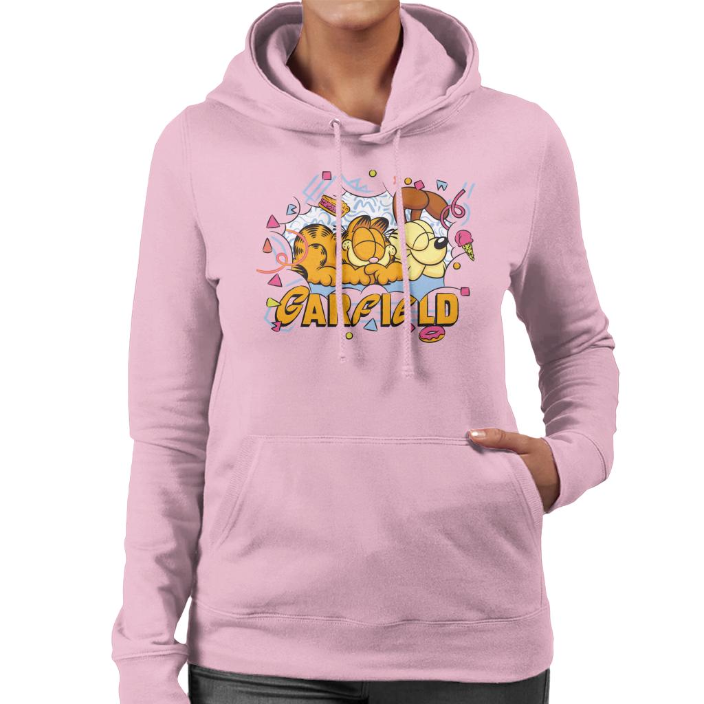 Garfield And Odie Napping Retro 90s Women's Hooded Sweatshirt-ALL + EVERY