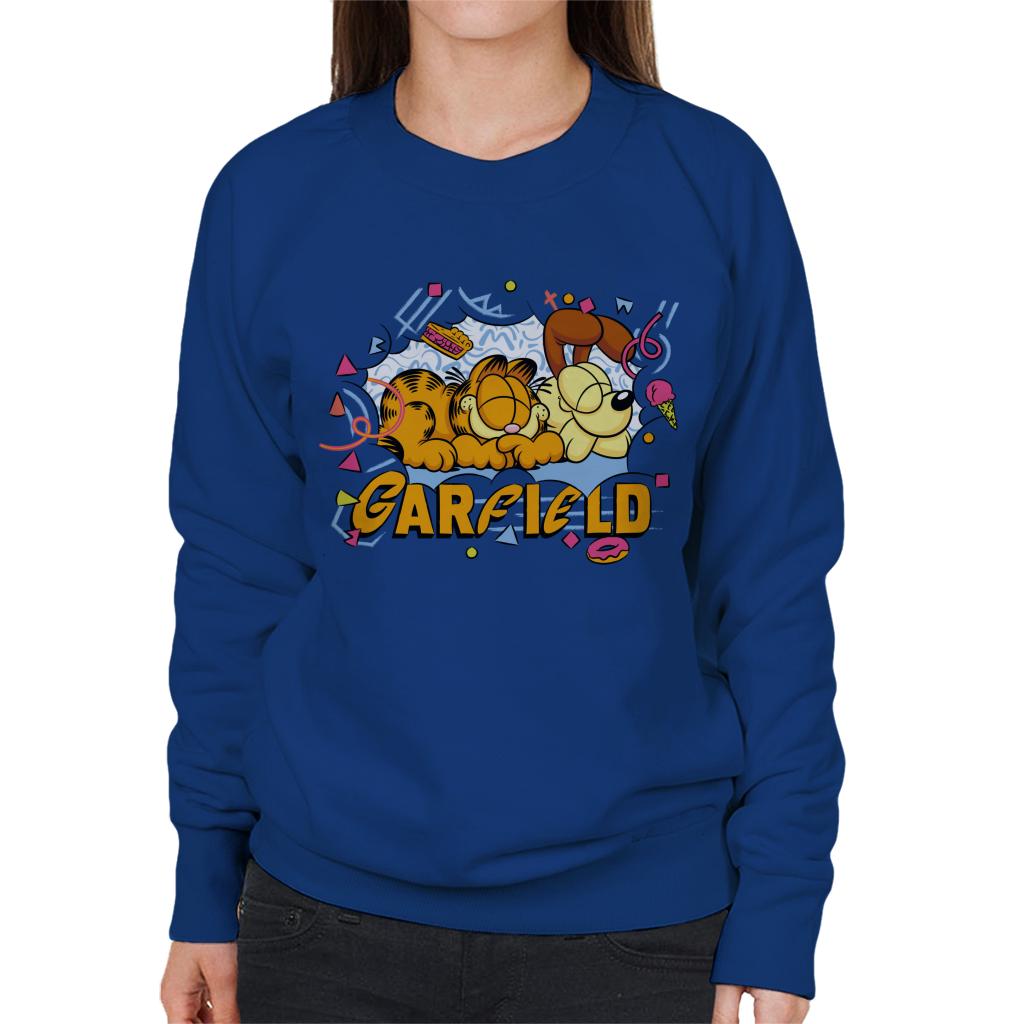 Garfield And Odie Napping Retro 90s Women's Sweatshirt-ALL + EVERY