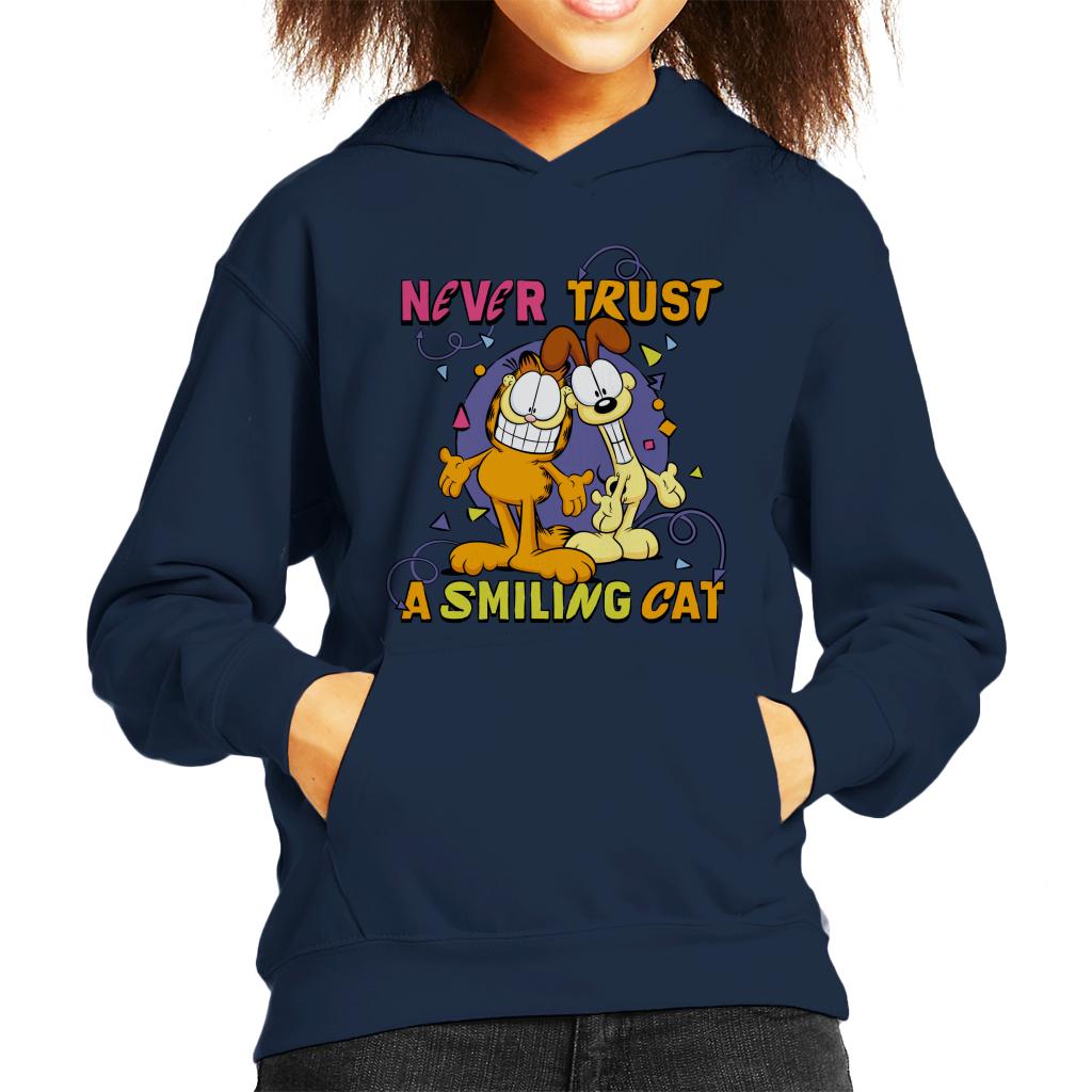 Garfield Never Trust A Smiling Cat Kid's Hooded Sweatshirt-ALL + EVERY