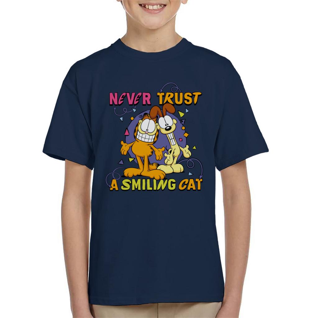 Garfield Never Trust A Smiling Cat Kid's T-Shirt-ALL + EVERY