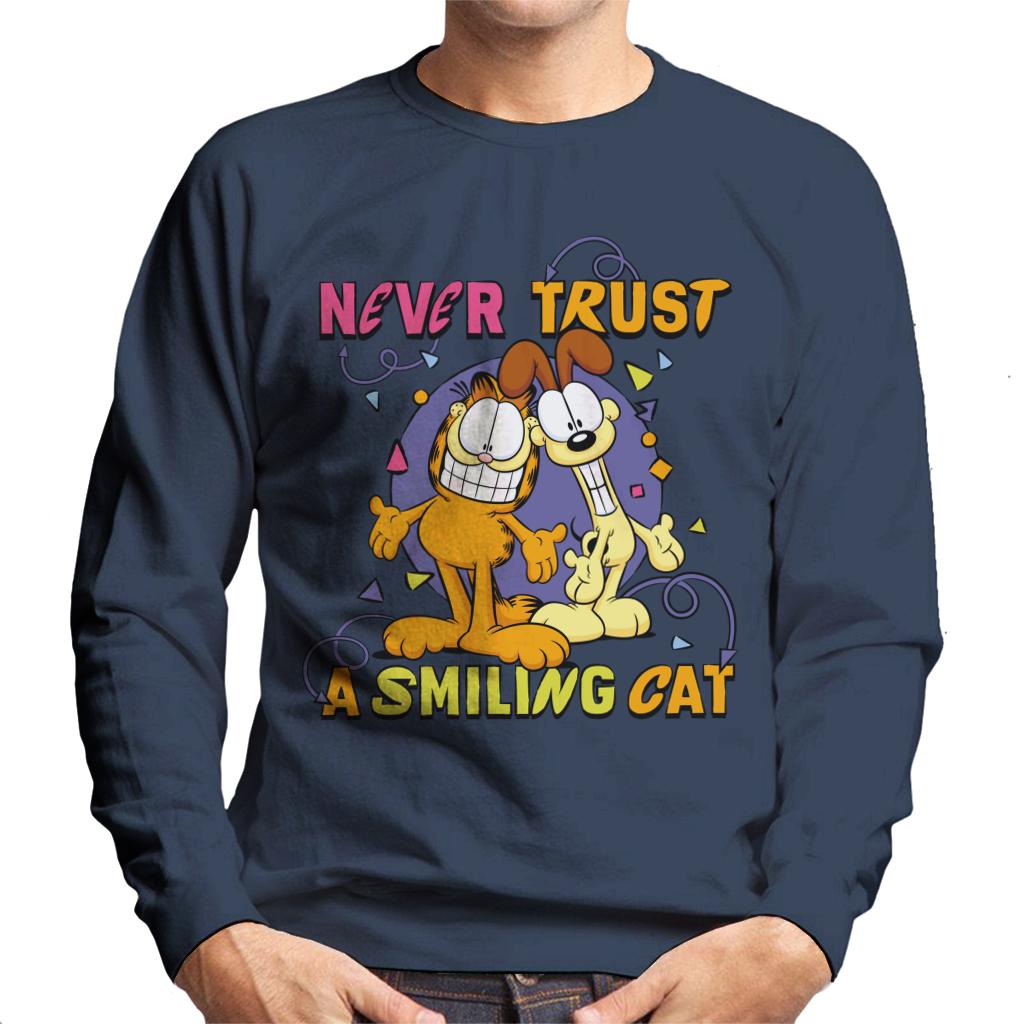 Garfield Never Trust A Smiling Cat Men's Sweatshirt-ALL + EVERY