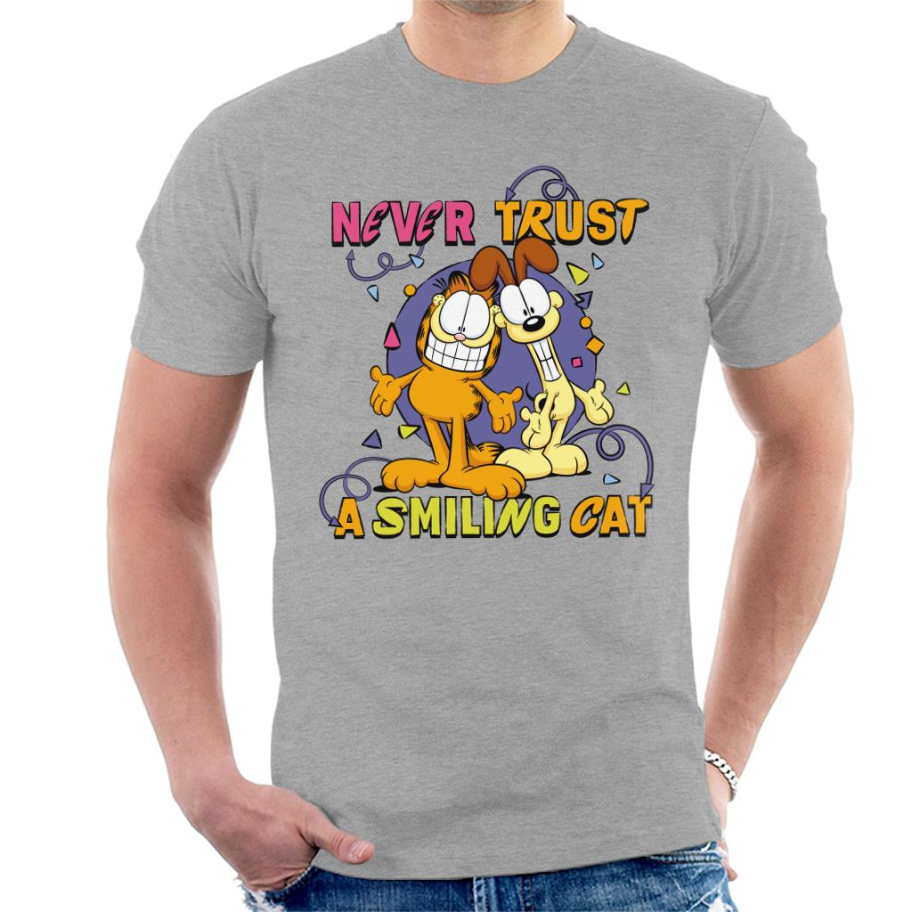 Garfield Never Trust A Smiling Cat Men's T-Shirt-ALL + EVERY