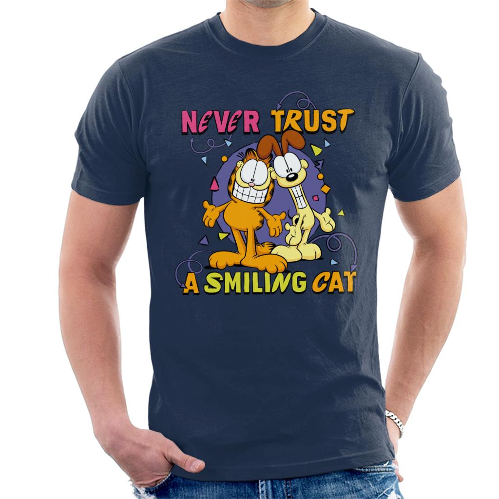 Garfield Never Trust A Smiling Cat Men's T-Shirt-ALL + EVERY