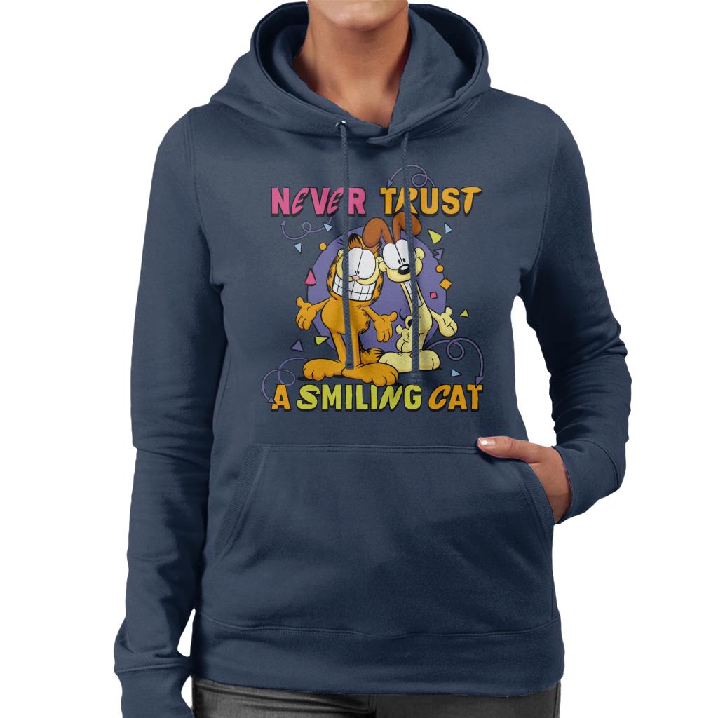 Garfield Never Trust A Smiling Cat Women's Hooded Sweatshirt-ALL + EVERY