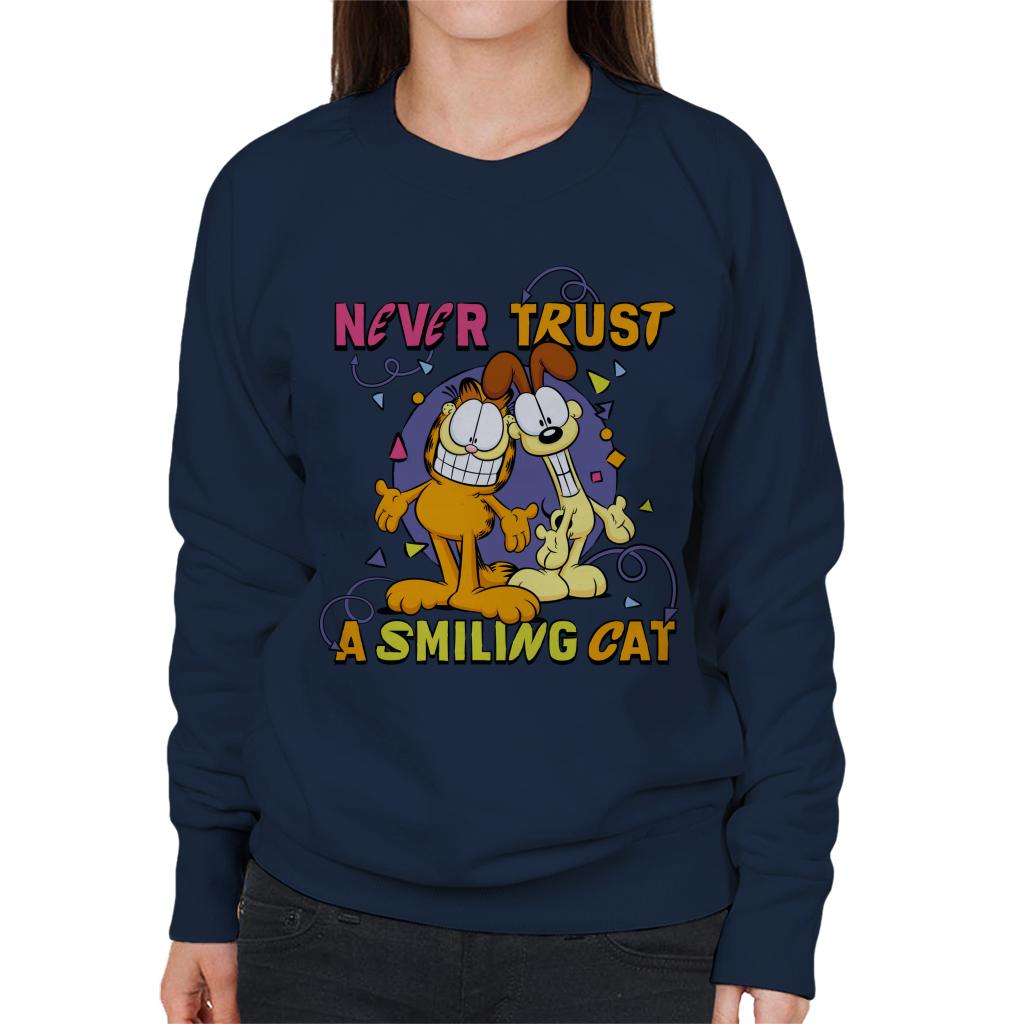 Garfield Never Trust A Smiling Cat Women's Sweatshirt-ALL + EVERY