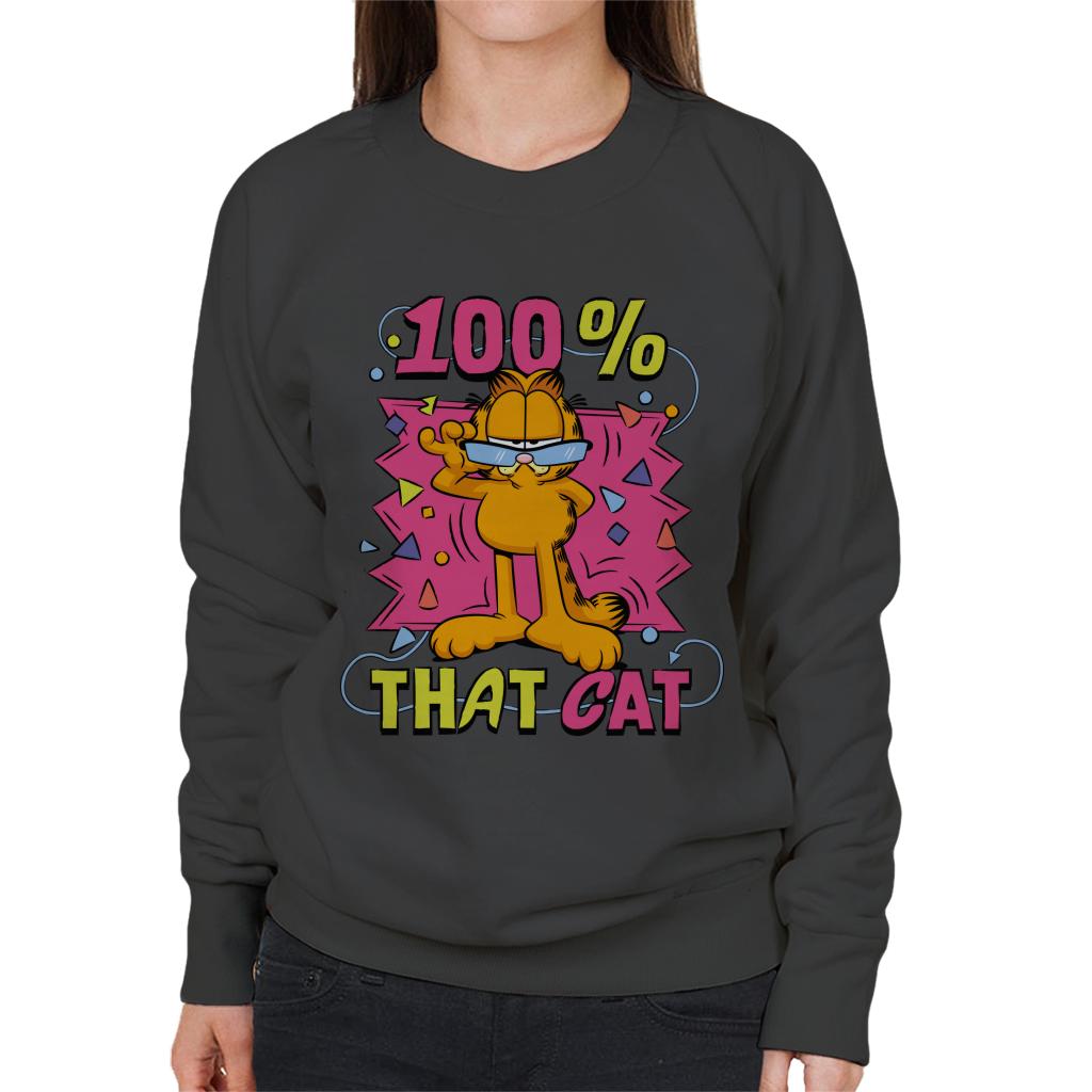 Garfield One Hundred Percent That Cat Women's Sweatshirt-ALL + EVERY