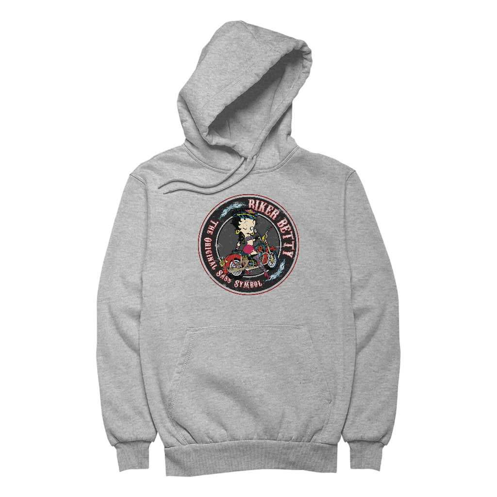 Betty Boop Biker Betty Men's Hooded Sweatshirt-ALL + EVERY