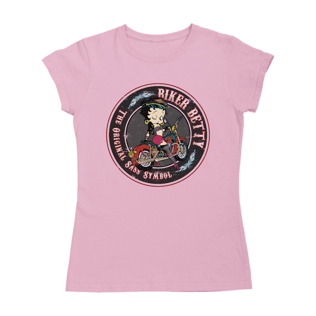 Betty Boop Biker Betty Women's T-Shirt-ALL + EVERY