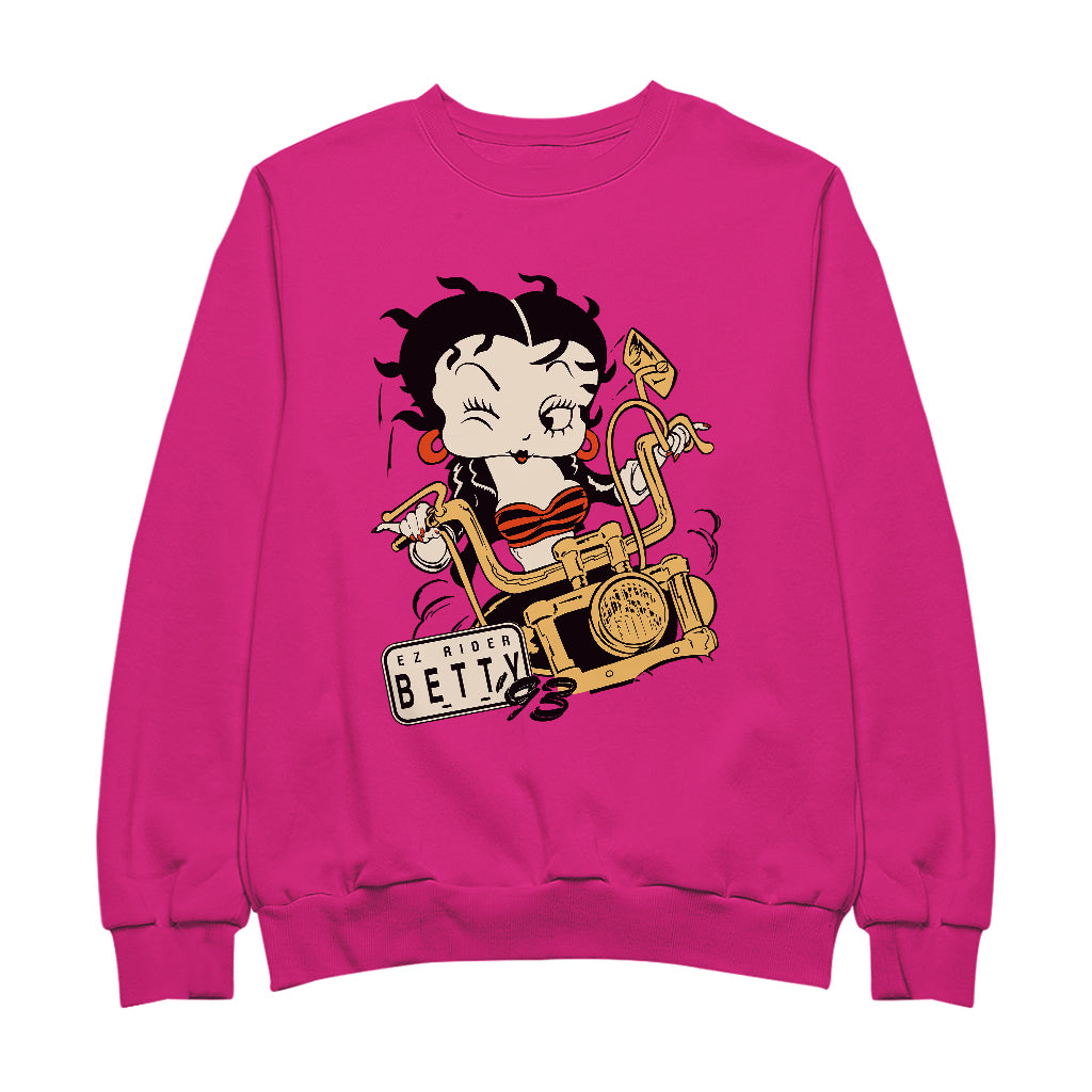 Betty Boop Ez Rider Betty Women's Sweatshirt-ALL + EVERY