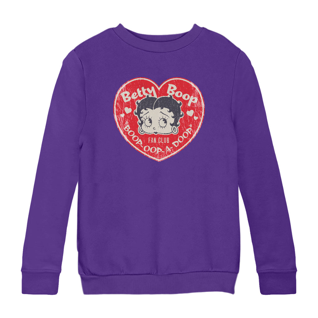 Betty Boop Oop A Doop Love Heart Kids Sweatshirt-ALL + EVERY