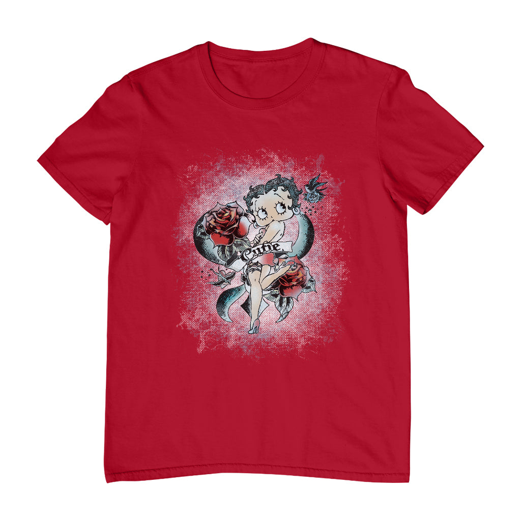 Betty Boop Roses Cutie Men's T-Shirt-ALL + EVERY