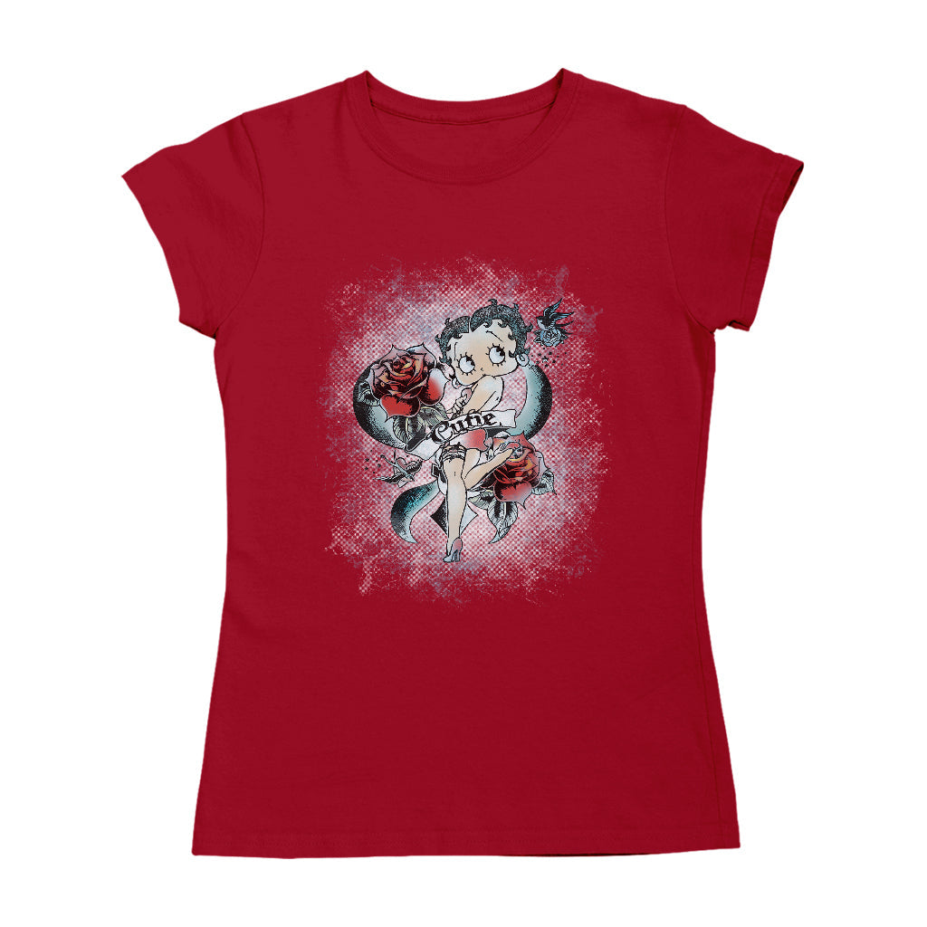 Betty Boop Roses Cutie Women's T-Shirt-ALL + EVERY