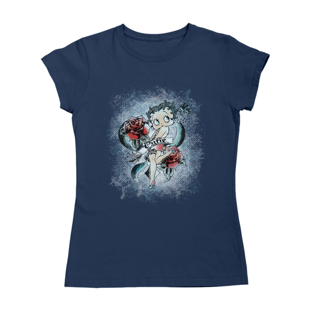 Betty Boop Roses Cutie Women's T-Shirt-ALL + EVERY