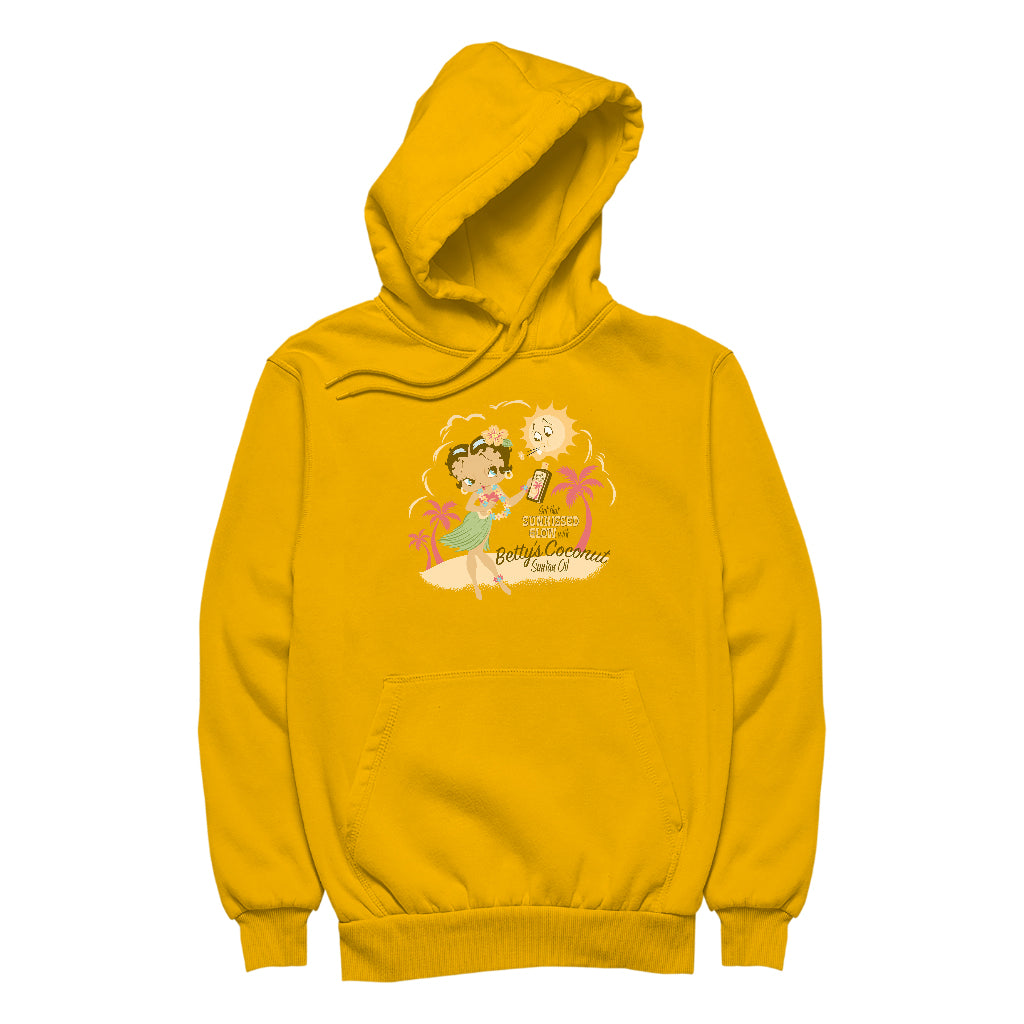 Betty Boop Bettys Coconut Suntan Oil Men's Hooded Sweatshirt-ALL + EVERY