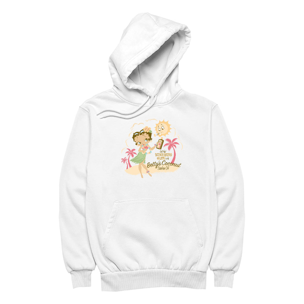 Betty Boop Bettys Coconut Suntan Oil Men's Hooded Sweatshirt-ALL + EVERY