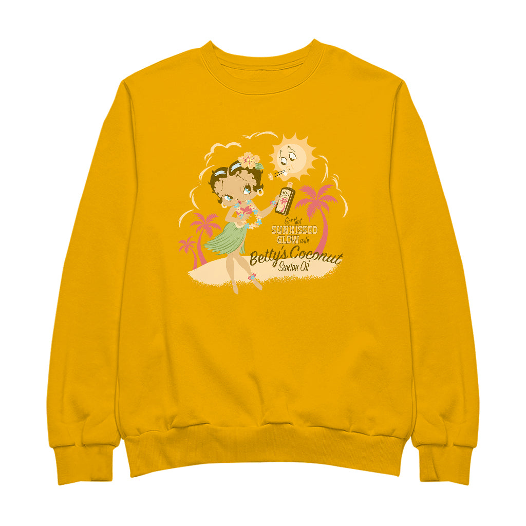 Betty Boop Bettys Coconut Suntan Oil Women's Sweatshirt-ALL + EVERY