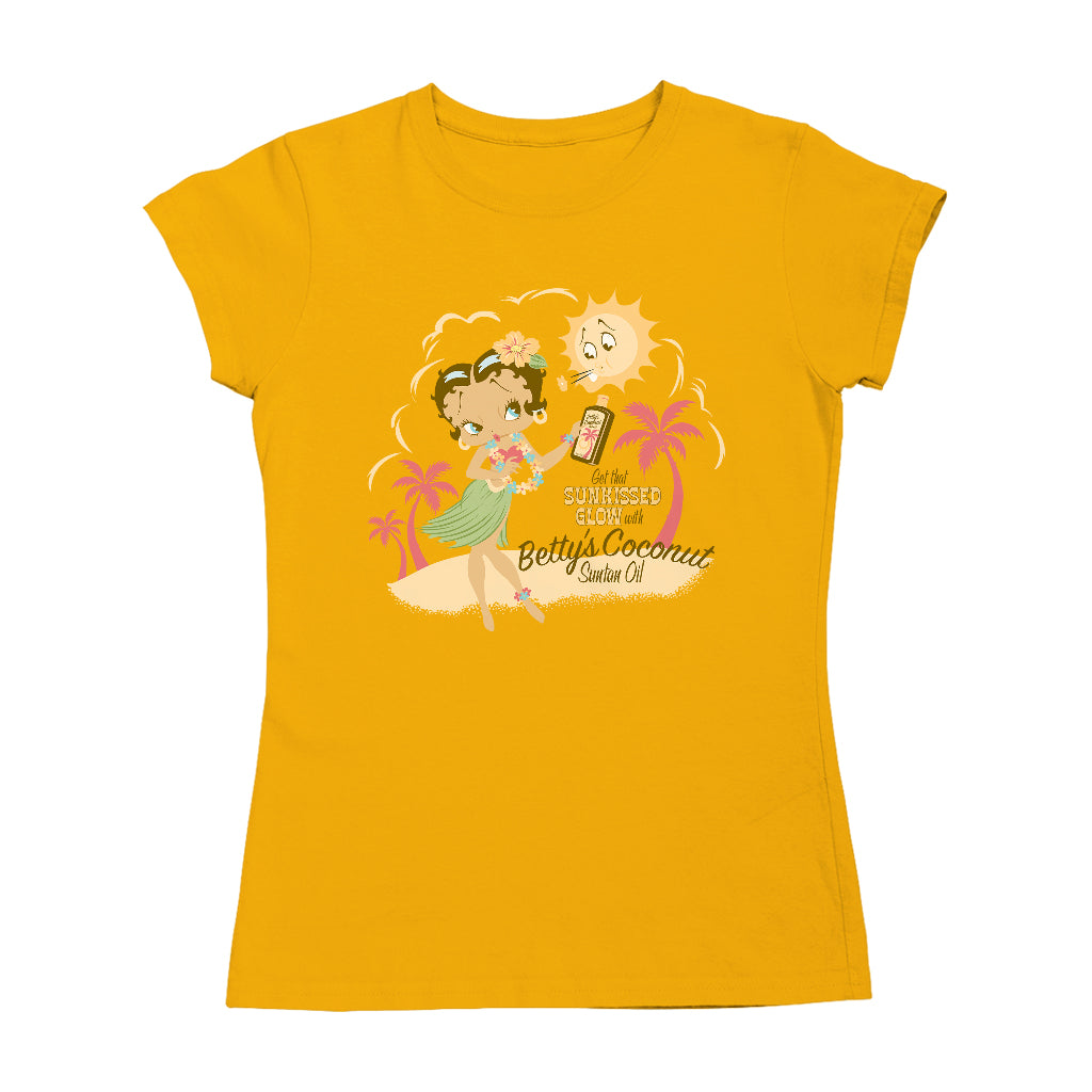 Betty Boop Bettys Coconut Suntan Oil Women's T-Shirt-ALL + EVERY