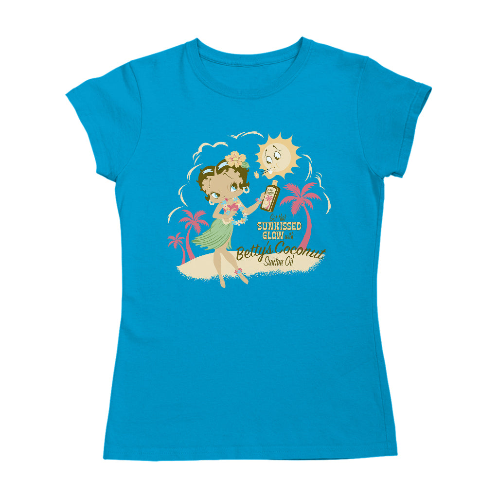 Betty Boop Bettys Coconut Suntan Oil Women's T-Shirt-ALL + EVERY