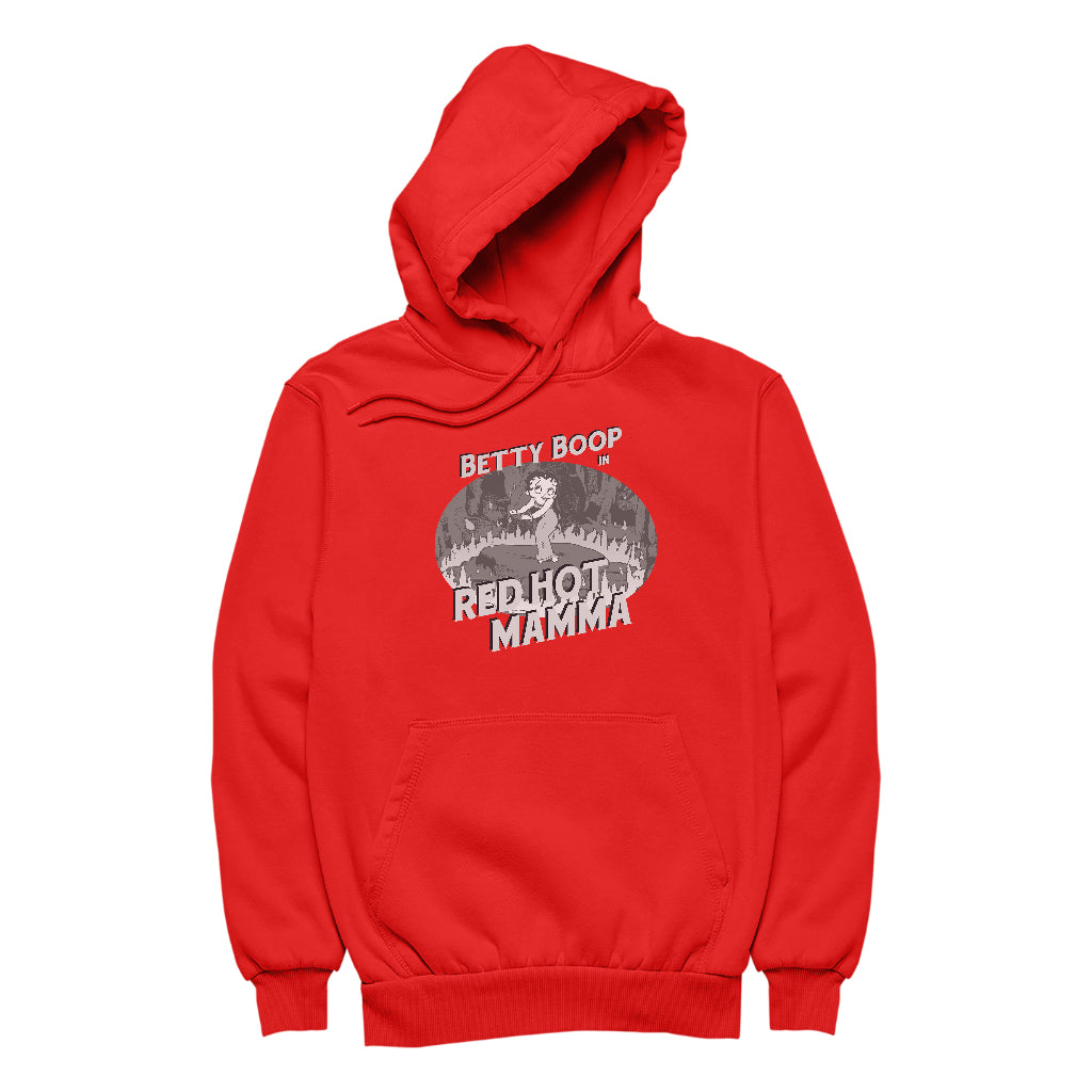 Betty Boop In Red Hot Mamma Men's Hooded Sweatshirt-ALL + EVERY