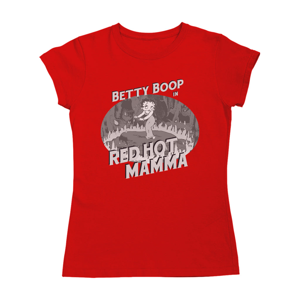 Betty Boop In Red Hot Mamma Women's T-Shirt-ALL + EVERY