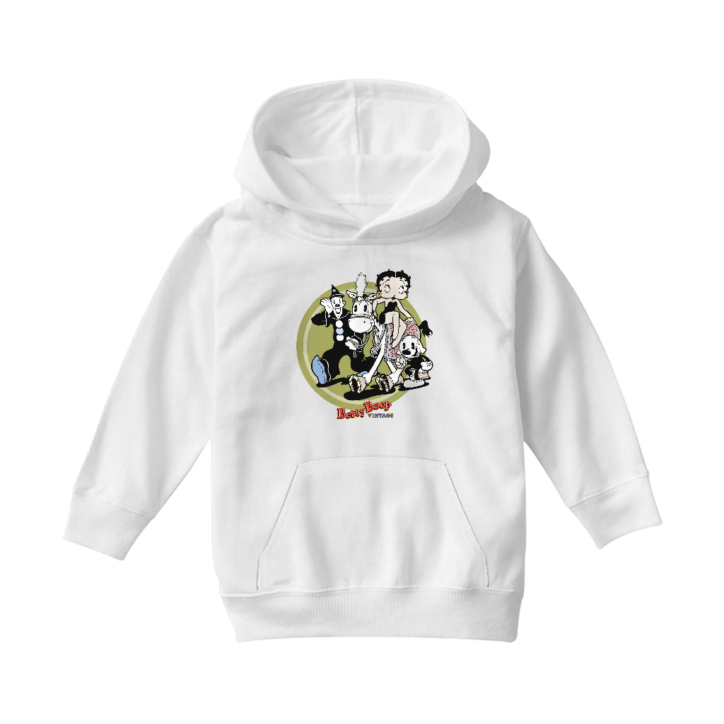 Betty Boop Vintage Circus Crew Kids Hooded Sweatshirt-ALL + EVERY