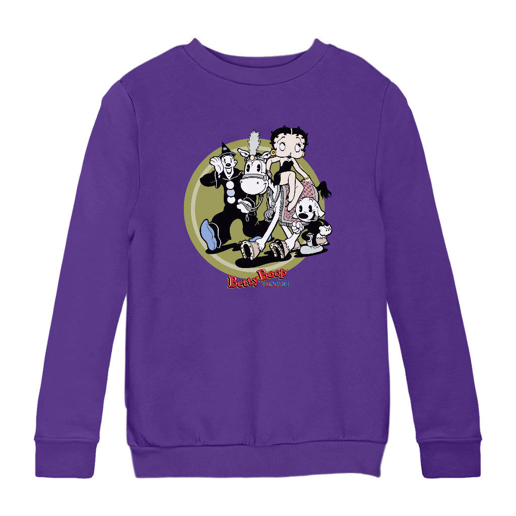 Betty Boop Vintage Circus Crew Kids Sweatshirt-ALL + EVERY