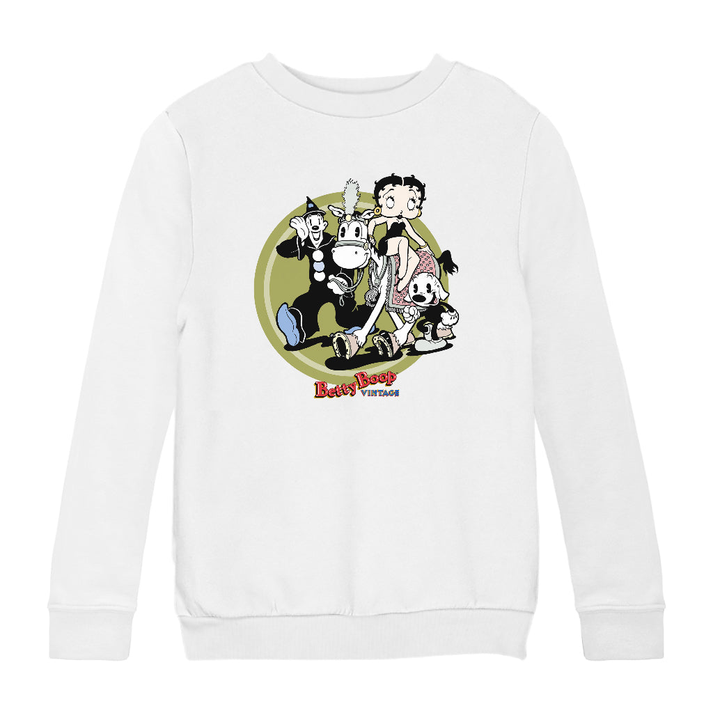 Betty Boop Vintage Circus Crew Kids Sweatshirt-ALL + EVERY