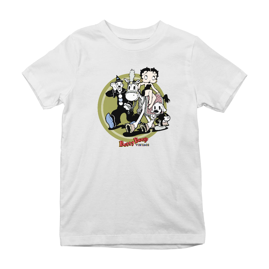 Betty Boop Vintage Circus Crew Kids T-Shirt-ALL + EVERY