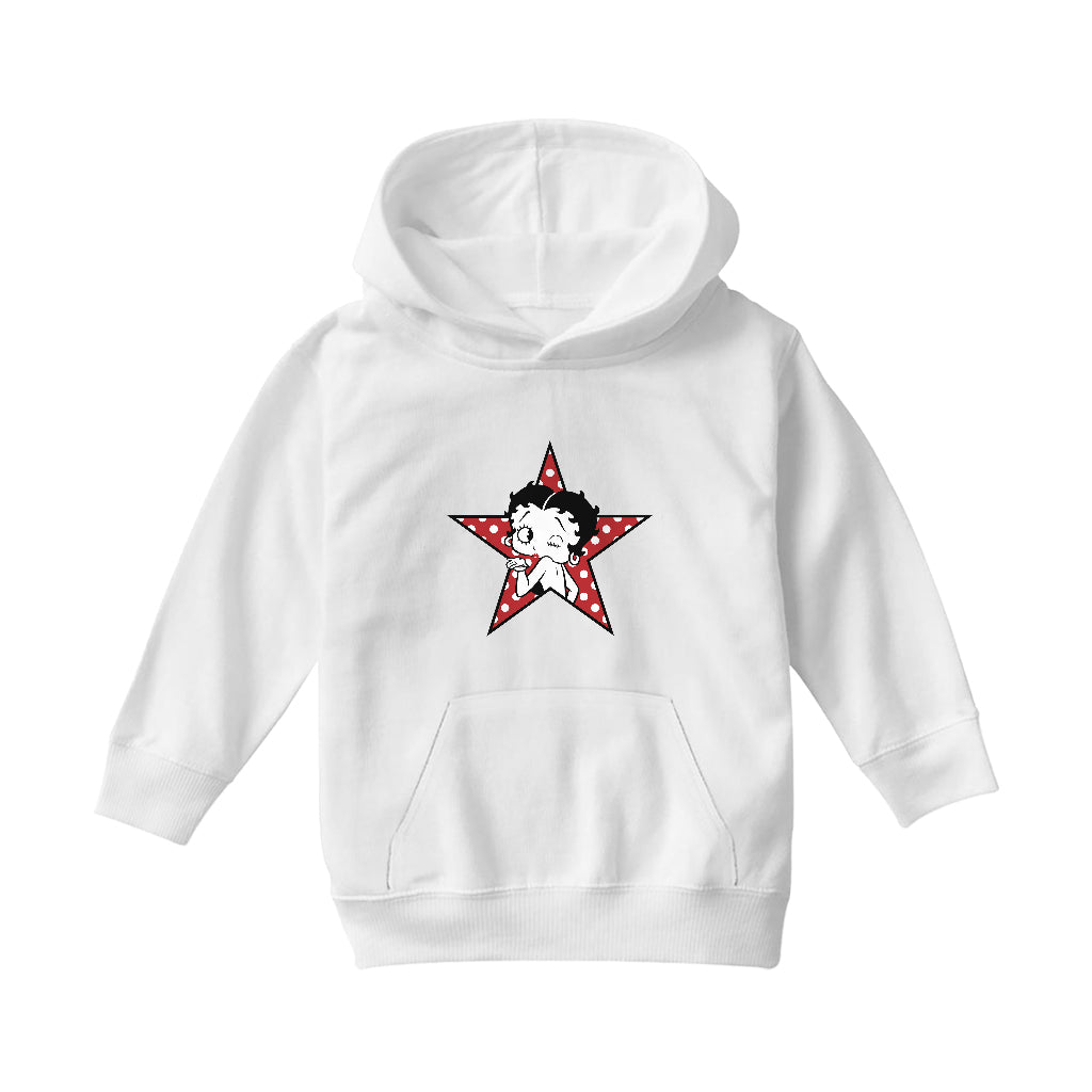 Betty Boop Wink Polka Dot Star Kids Hooded Sweatshirt-ALL + EVERY