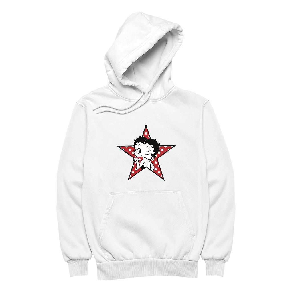 Betty Boop Wink Polka Dot Star Men's Hooded Sweatshirt-ALL + EVERY