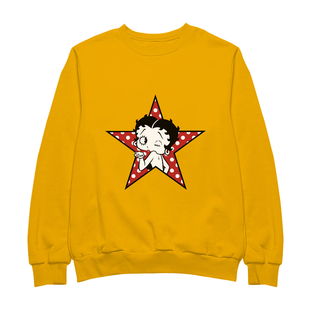 Betty Boop Wink Polka Dot Star Men's Sweatshirt-ALL + EVERY