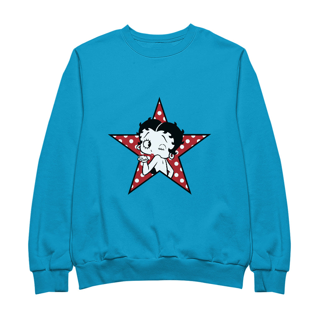 Betty Boop Wink Polka Dot Star Men's Sweatshirt-ALL + EVERY