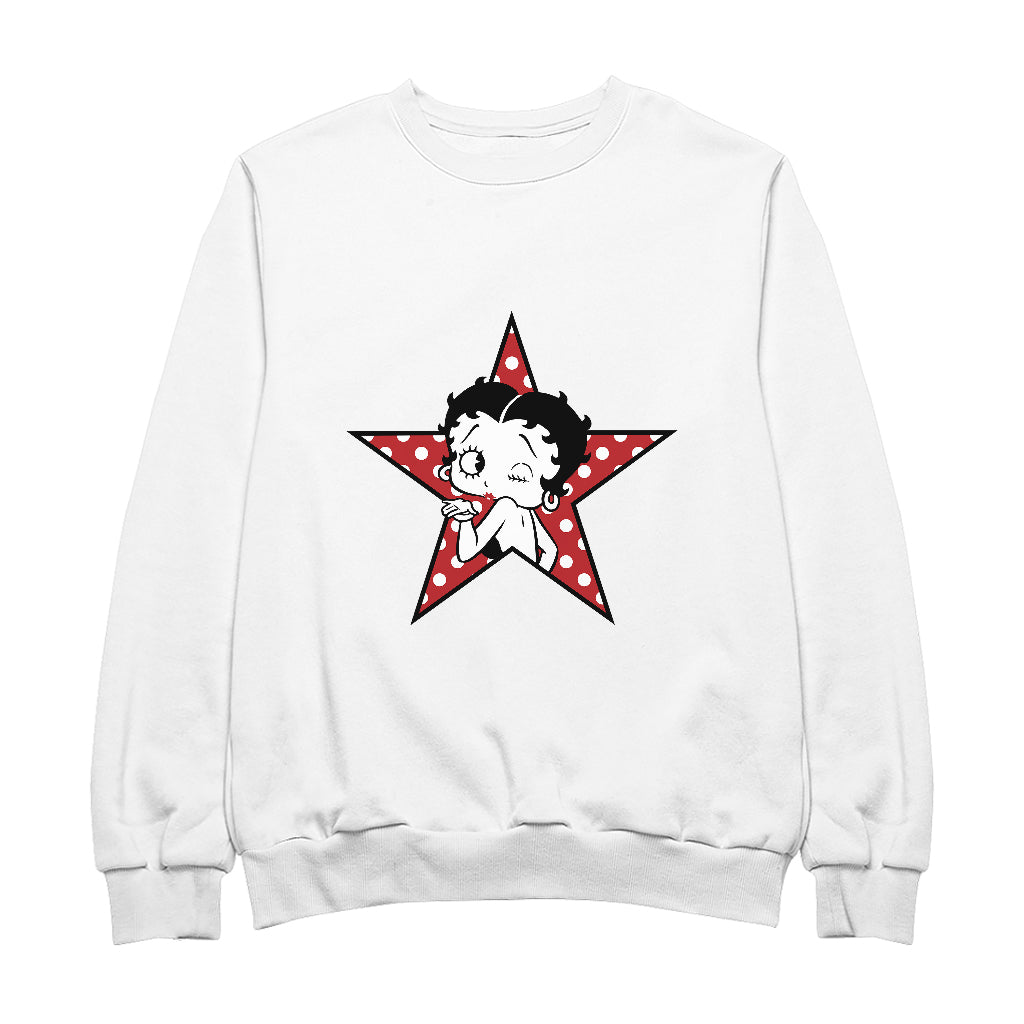 Betty Boop Wink Polka Dot Star Men's Sweatshirt-ALL + EVERY