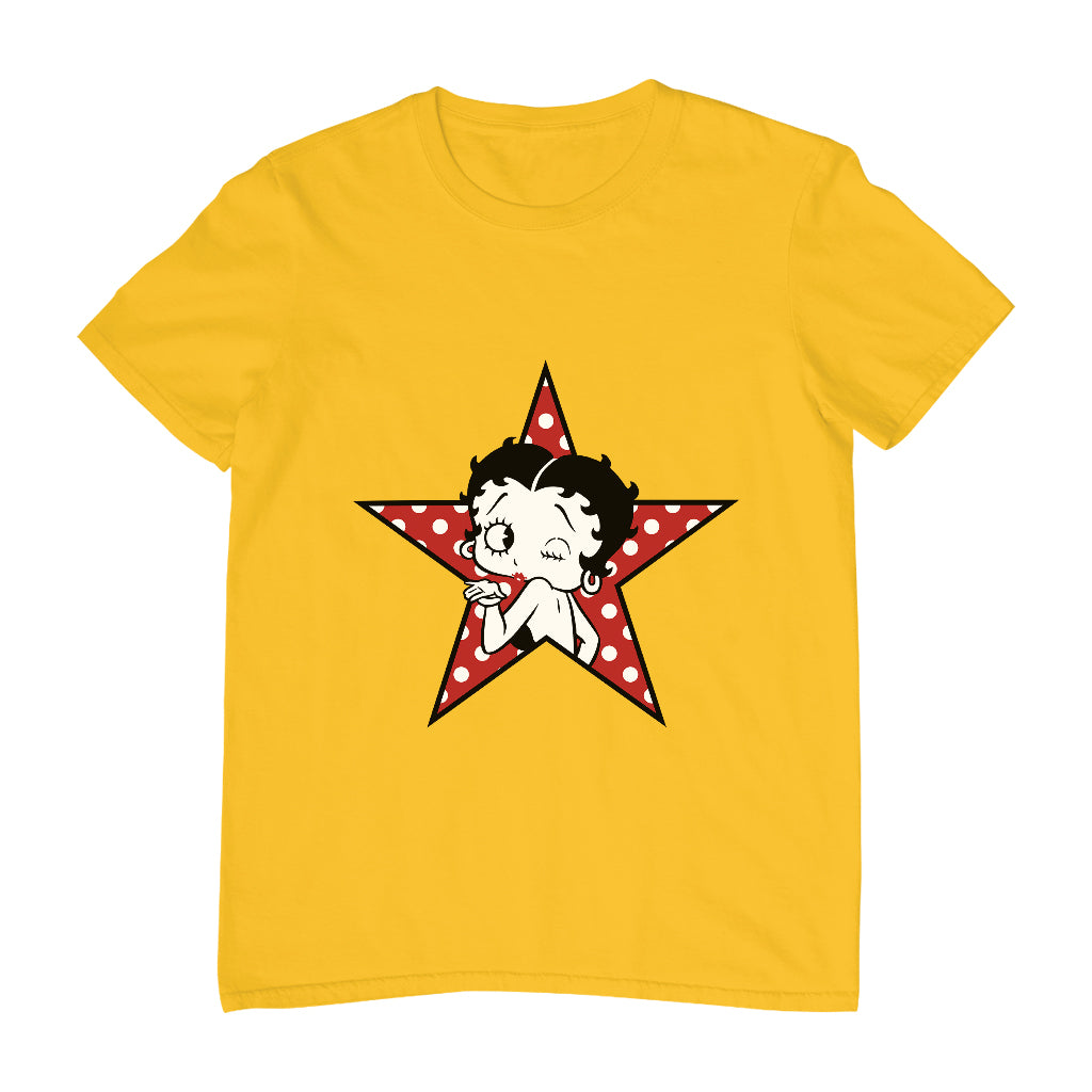 Betty Boop Wink Polka Dot Star Men's T-Shirt-ALL + EVERY